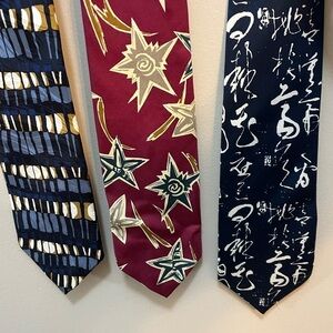 Silk Neck Ties 4”w x 57” Surry, KaiLong, & John Bull Set of 3 Men’s Ties